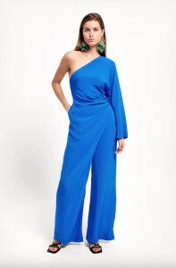 What to wear to a wedding - Asymmetric Jumpsuit W. Earrings byZara