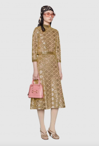 What to wear to a wedding - Lamé G Rhombi Jacquard Skirt & Top by Gucci