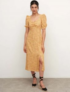 What to wear to a wedding - Yellow Floral Rosie Midi Dress by Nobody's Child