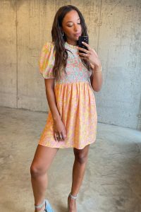 What to wear to a wedding - Vintage Floral Mini Swedish Dress